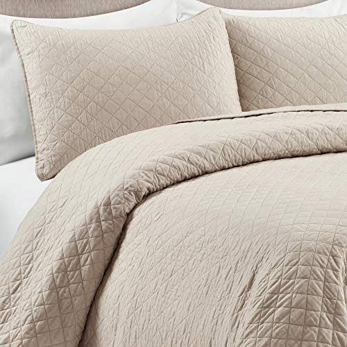 Lush Decor Ava Diamond Cotton Quilt California King Size 3 Piece Set