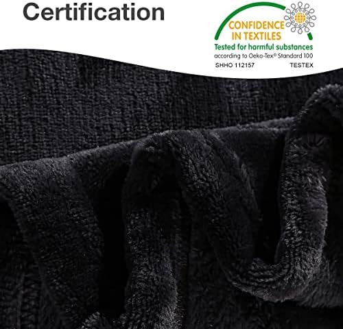 HYSEAS Flannel Fleece Throw Blanket Dark Grey - Super Soft Plush