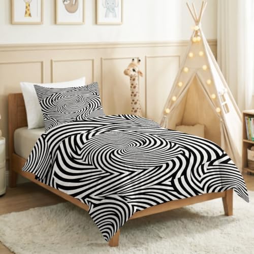 King Duvet Cover Set Soft Microfiber Abstraction Geometry