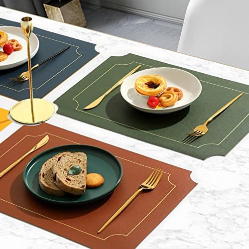 Front Back Two-Color Placemats for Dining Table Set of 4,Heat