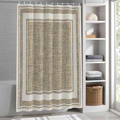 T&H XHome Classic Beige Shower Curtain 72 * 84IN, Water-Repellent