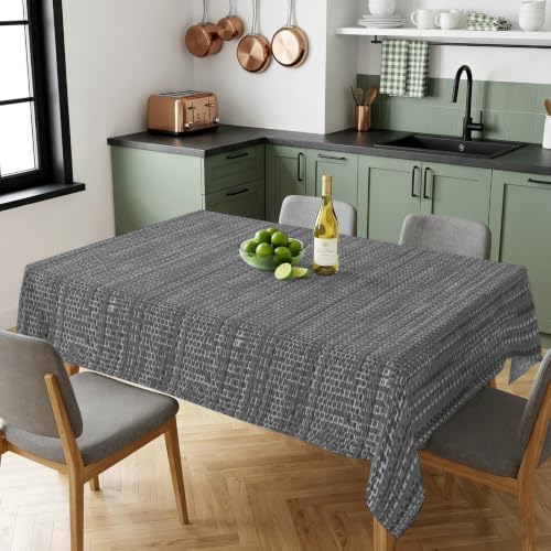 Modern Minimalist Light Gray Rectangle Tablecloth 60x120 Inches