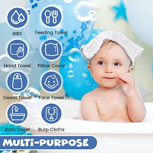 Handepo 60 Pack Muslin Burp Cloths Cotton Baby Muslin Washcloths 6