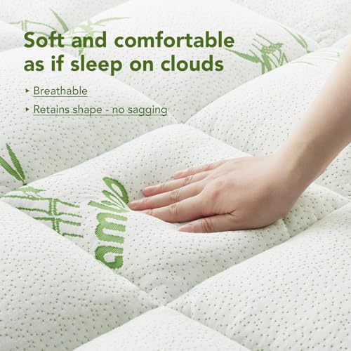 Queen Size Mattress Topper Viscose Made from Bamboo, Extra Thick