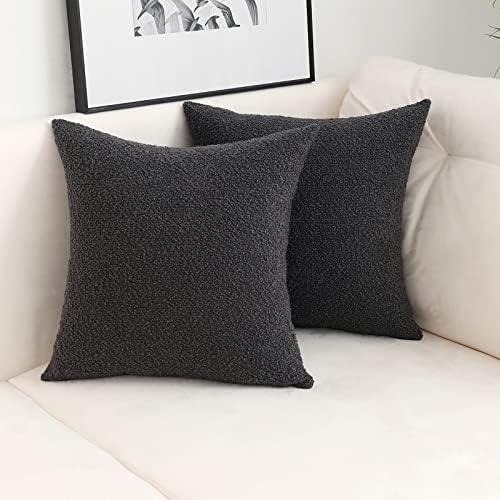 Jeneoo Graphite Grey Decorative Square Thick Accent Throw Pillow