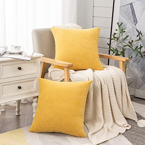 Decorative Square Throw Pillow Covers 20x20 Inch set of 2, Super Soft