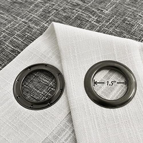 Central Park Ombre Semi Sheer Curtain, Cream White to Grey, 40" Wx84