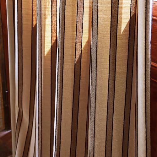 Taupe Boho Curtains 96 Inch Farmhouse Curtain Back Tab Drapes for