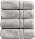 Springtree Home 100% Cotton Bath Towel Set | 4-Pack | Textured | Grey
