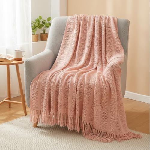 Soft Chenille Throw Blanket Cozy Chunky Knit Blanket for Couch and Bed