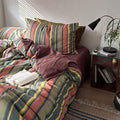 VM VOUGEMARKET Striped Duvet Cover Set Washed Cotton,Twin
