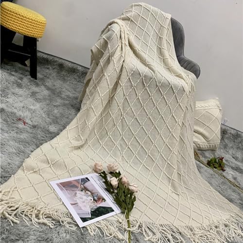 50" × 70" Knitted Throw Blanket, Soft & Cozy Decorative Throw Blankets