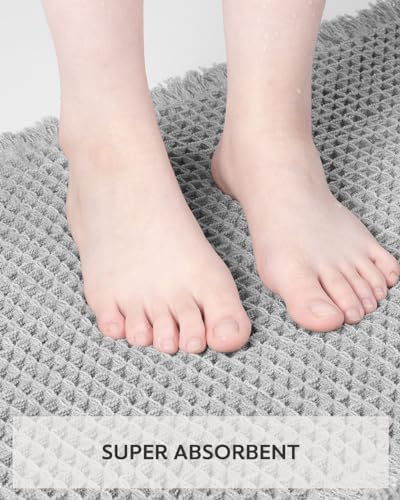 tchdio Waffle Bath Mat-Runner Rug, Super Absorbent Non Slip Bath Mats