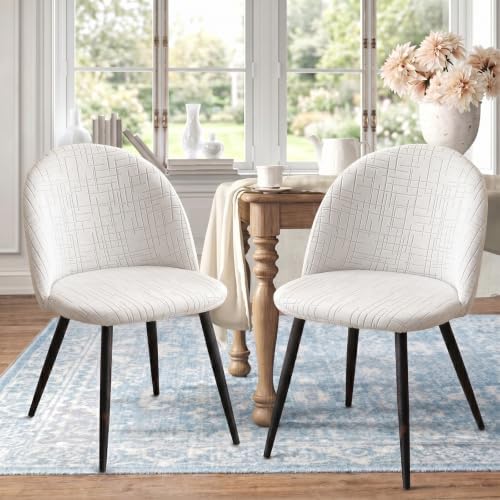 KRFOONN Dining Room Chair Covers Set of 4 Curved Back Chair Cover