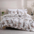 LONAVA Queen Floral 3 Pcs Duvet Cover Set, Breathable Soft Microfiber
