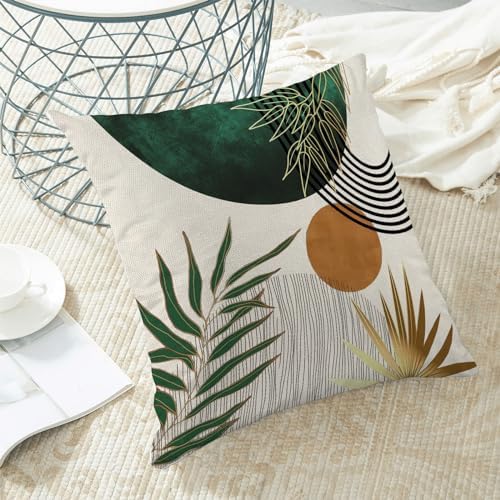 Boho Pillow Covers 20x20 Set of 2 Green Gold Throw Pillow Covers