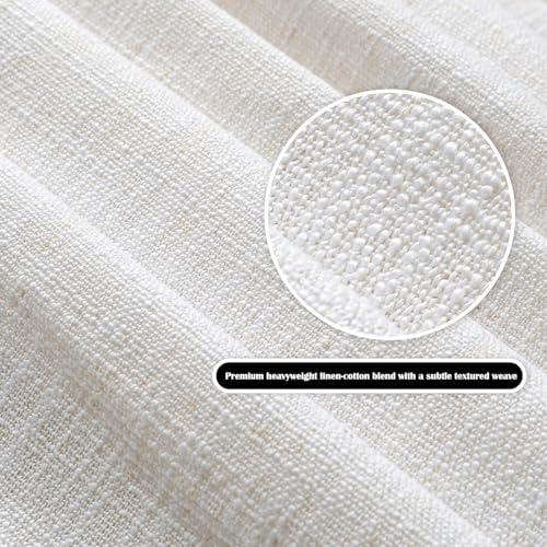 LUSTROWIN Natural Linen Curtains 84 Inches Long for Living Room