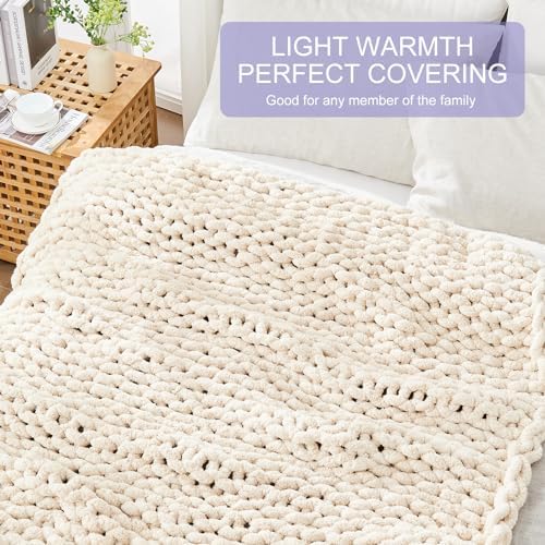 Chenille Throw Blanket, Knitted Blanket, Hand Knitted, Skin Friendly