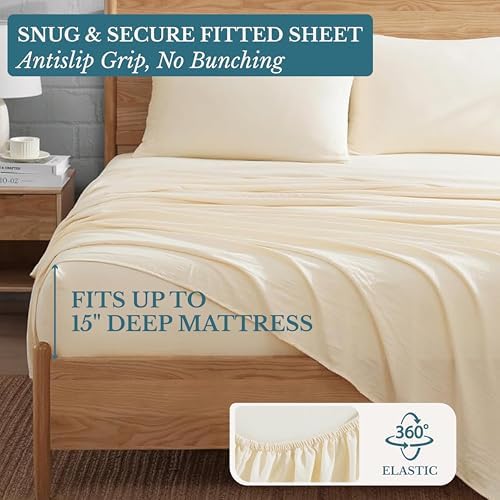 Casa Platino Soft Sheets - Pre-Washed Full Sheet Set, Fade Resistant