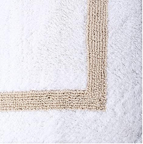 Better Trends 100% Cotton Hotel Collection Bath Mats Set, White & Sand