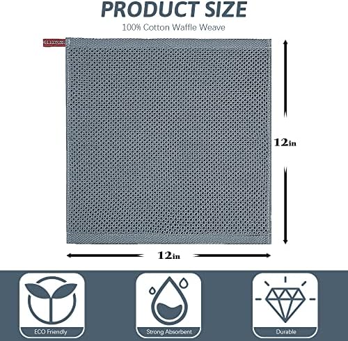 Nialnant 14 Pack Kitchen Towels,8 Pack 12x12 Inches 8 Ring Spun Dish