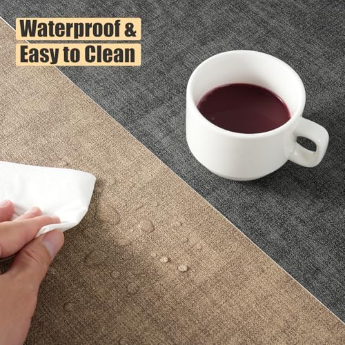 6 Placemats and 6 Coasters Set PU Leather Placemats for Dining Table