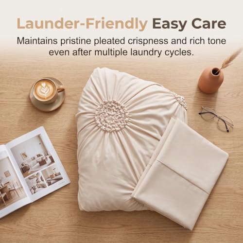 2026 Upgraded Elegant Pinch Pleat Duvet Cover Set, Soft Touch Pinch