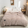Super Soft Throw Fleece Blanket,Lightweight Flannel Waffle