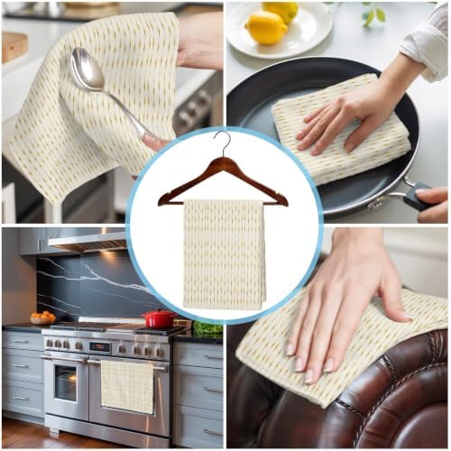 Vertical Stripes Kitchen Towels Set of 3, Water Absorbent Dish Towel