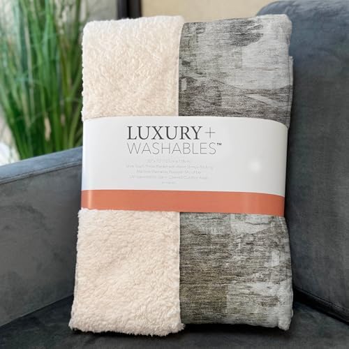 Addison Rugs ASB597 Taupe 50" x 70" Oversized Sherpa Throw Blanket