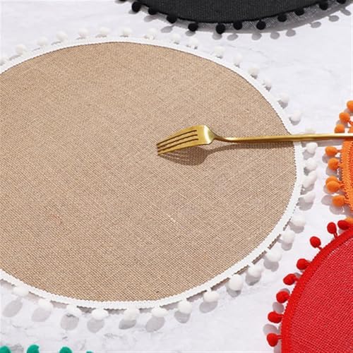 Lifup 15 Inch Round Placemats Set of 8 Woven Placemats Washable