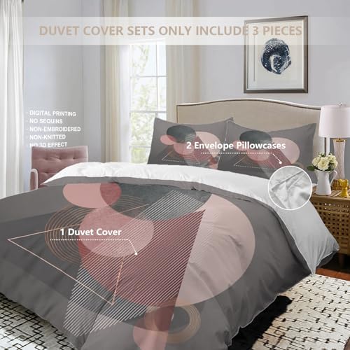 Minimalist Abstract 100% Cotton Duvet Cover Set King Size, Geometric