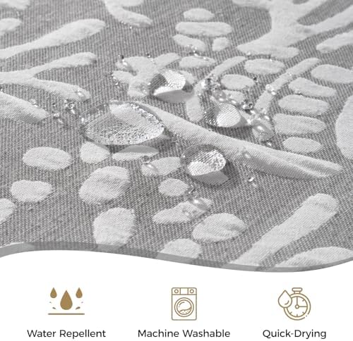 LXBNI Gray Shower Curtain for Bathroom, Embossed Textured, 72x72 Inch