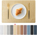 Jovono Faux Leather Placemats Set of 6, Waterproof Washable Table