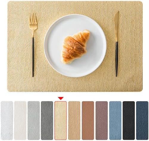 Jovono Faux Leather Placemats Set of 6, Waterproof Washable Table