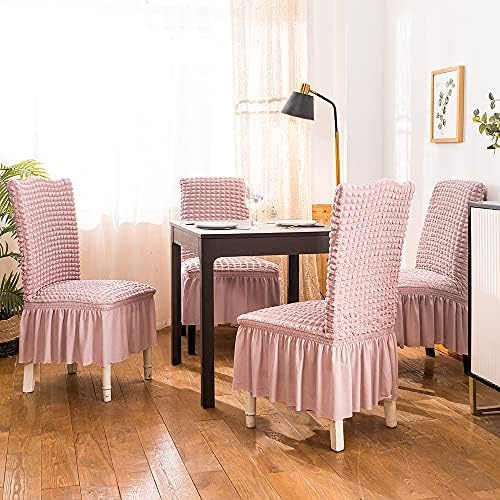 Dorm Chair Cover, Dining Chair Slipcover Stretch Washable with Skirt