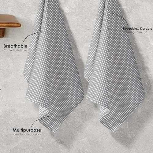 12 Pack Dual Reversible Waffle Weave Dish Cloth, 12x12 Inch, 100%