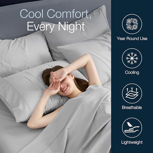 Casual Living King Sheet Set, Cooling Sheets, 6-Piece, Gray