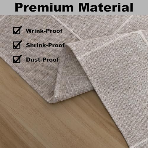 Gernaice Plaid Oval Tablecloth Checkered Table Cloth 60" x 84" Brown