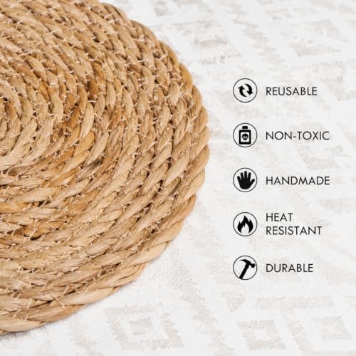 20 Pack Round Woven Placemats, 11.8 Inch Boho Table Mats