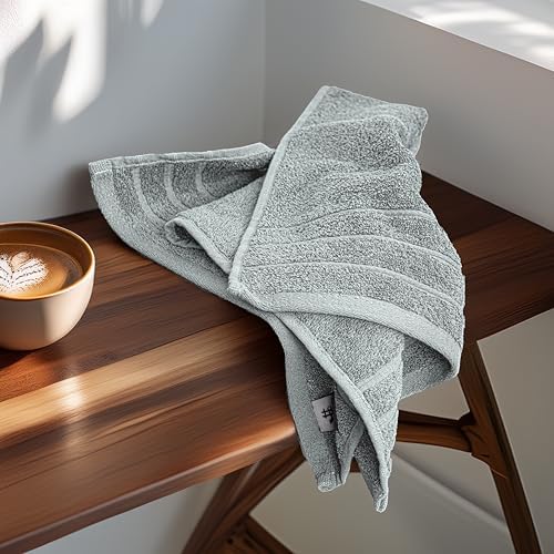 Tens Towels 6 Piece Hand Towels Set 16 x 28 Inches, Cool Grey