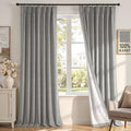 H.VERSAILTEX Dove Gray Pinch Pleated 100% Blackout Curtains 120 Inch