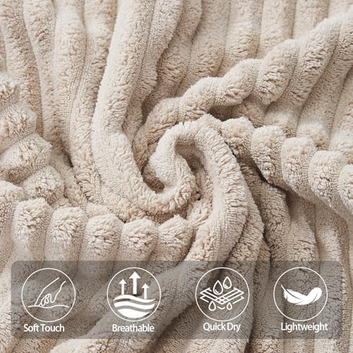 6 Pack Soft Microfiber Hand Towels for Bathroom, 16"x30", Beige