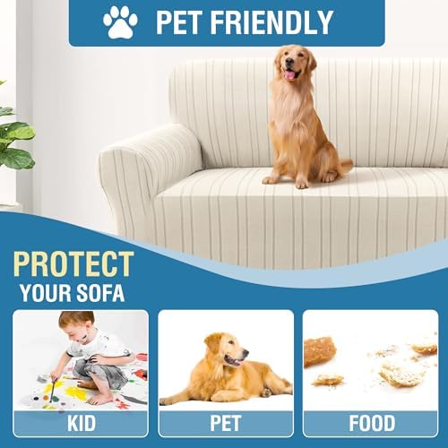 H.VERSAILTEX High Stretch Sofa Slipcover 1-Piece Couch Cover Non Slip