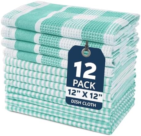 LANE LINEN 100% Cotton Kitchen Dish Cloths, Ultra Soft Absorbent Quick