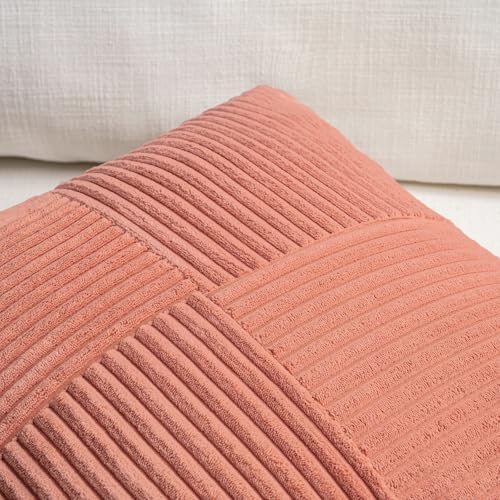 Fancy Homi 2 Packs Coral Decorative Throw Pillow Covers 20x20 Inch for