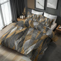 Modern Abstract Duvet Cover Queen Size, Geometric Pattern Bedding Set
