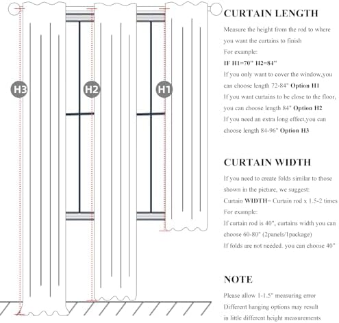 QJmydeco Flax Linen Curtains for Living Room 2 Panels Set, 8-3/4 ft