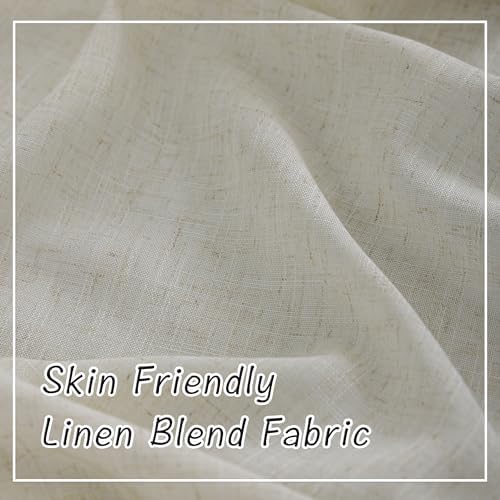120 Inches Extra Long Linen Curtains for Living Room - 2 Panels Back