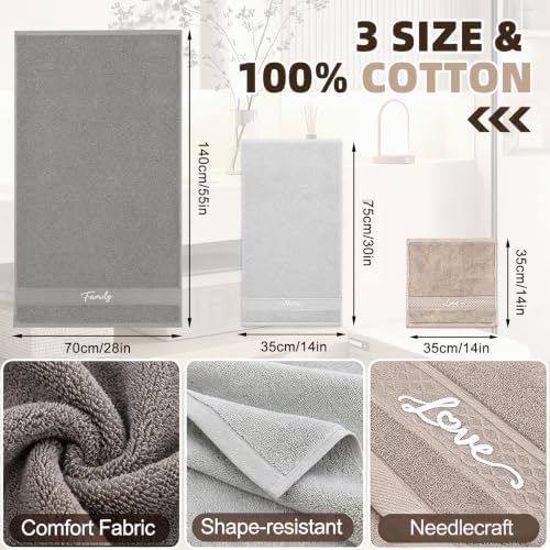 3 Piece Bath Towel Set Cotton Towels with Bath Hand Washcloth for